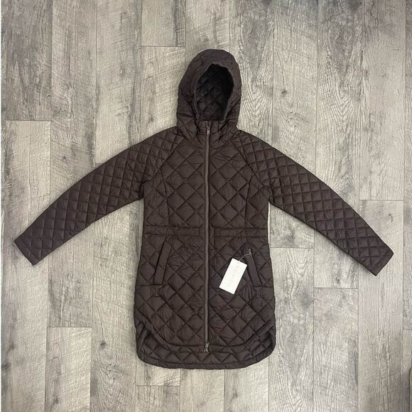 Athleta Jackets & Blazers - Athleta Whisper Featherless Parka Brown Quilted Hooded Puffer